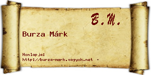 Burza Márk névjegykártya