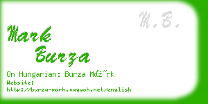 mark burza business card